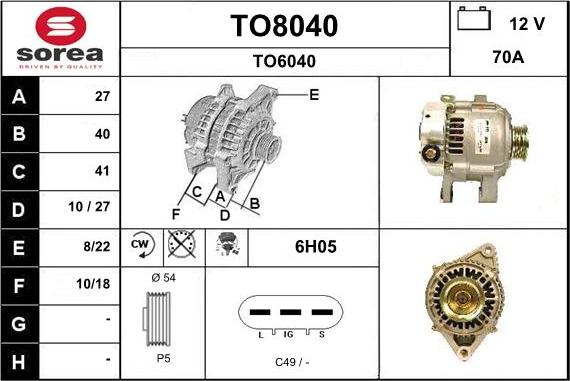 SNRA TO8040 - Генератор www.autospares.lv