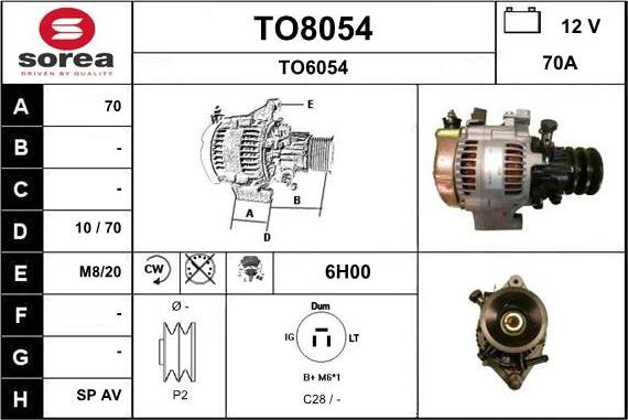 SNRA TO8054 - Ģenerators autospares.lv