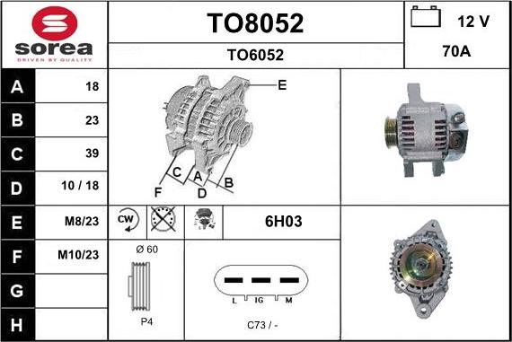 SNRA TO8052 - Ģenerators www.autospares.lv