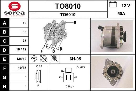 SNRA TO8010 - Ģenerators autospares.lv