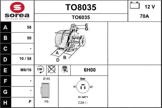 SNRA TO8035 - Генератор www.autospares.lv