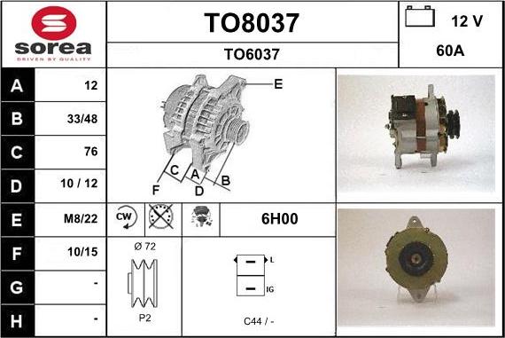 SNRA TO8037 - Alternator www.autospares.lv