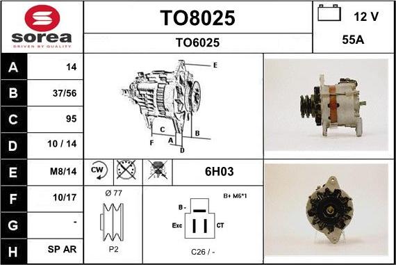 SNRA TO8025 - Генератор www.autospares.lv