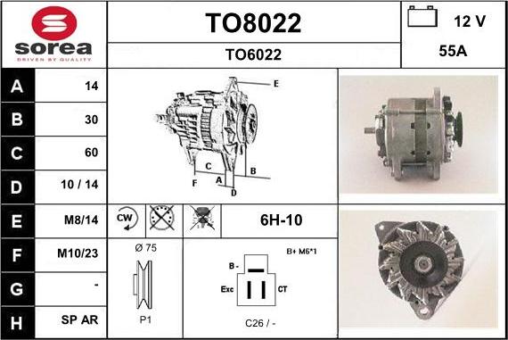 SNRA TO8022 - Ģenerators autospares.lv