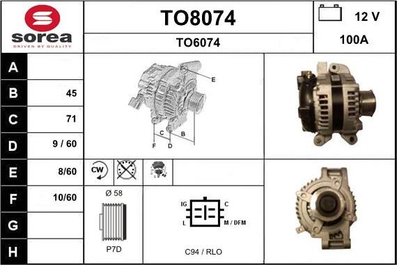 SNRA TO8074 - Ģenerators www.autospares.lv