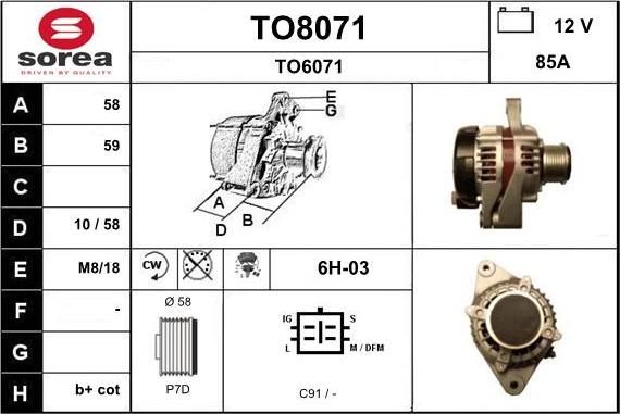 SNRA TO8071 - Генератор www.autospares.lv