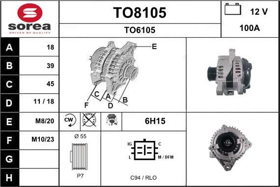 SNRA TO8105 - Ģenerators autospares.lv