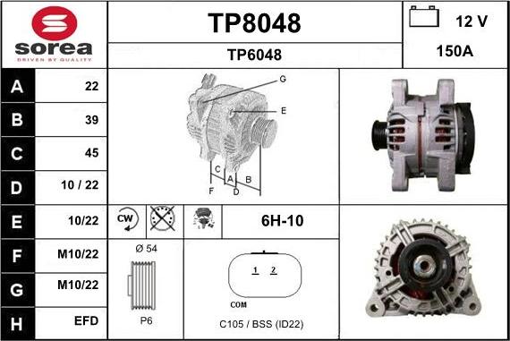 SNRA TP8048 - Генератор www.autospares.lv