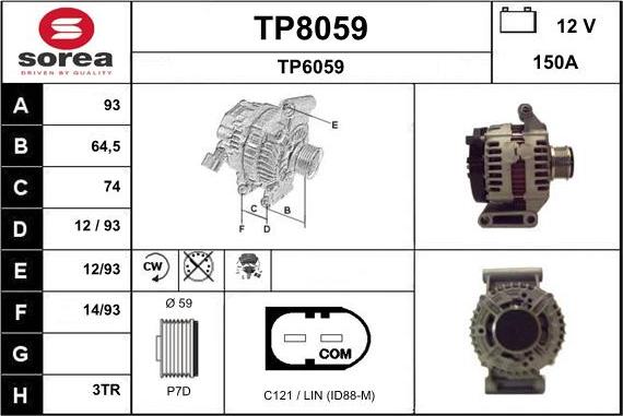 SNRA TP8059 - Ģenerators autospares.lv