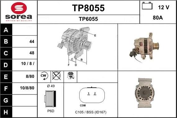 SNRA TP8055 - Ģenerators autospares.lv