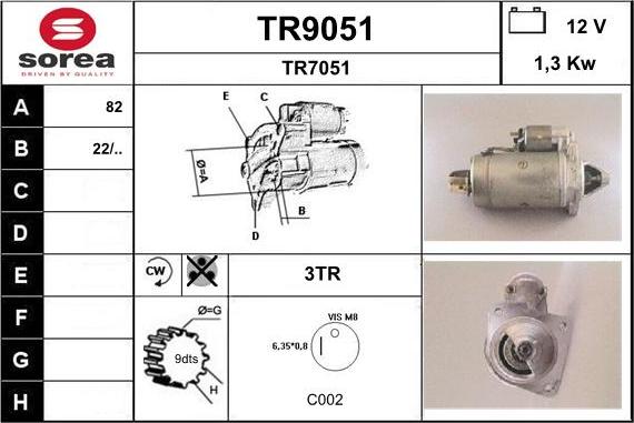 SNRA TR9051 - Starteris autospares.lv