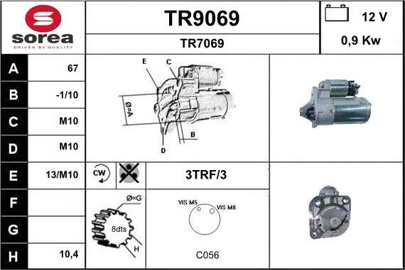 SNRA TR9069 - Starter www.autospares.lv