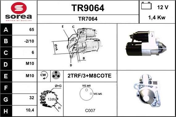 SNRA TR9064 - Starteris www.autospares.lv