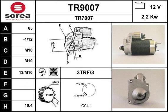 SNRA TR9007 - Starteris autospares.lv