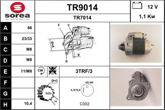 SNRA TR9014 - Starteris autospares.lv