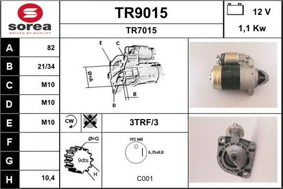 SNRA TR9015 - Starteris autospares.lv