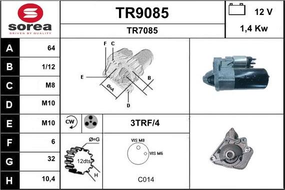 SNRA TR9085 - Starter www.autospares.lv