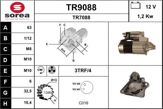 SNRA TR9088 - Starter www.autospares.lv