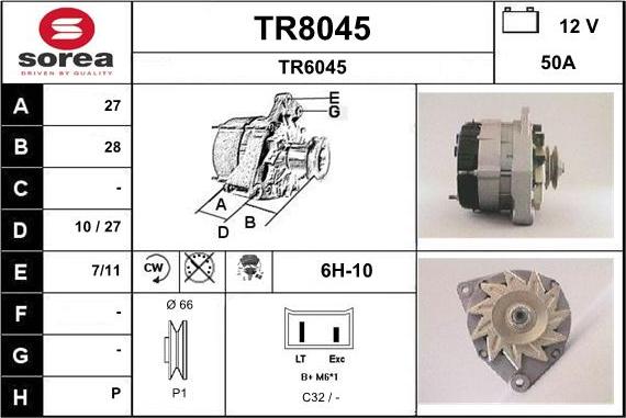 SNRA TR8045 - Ģenerators autospares.lv