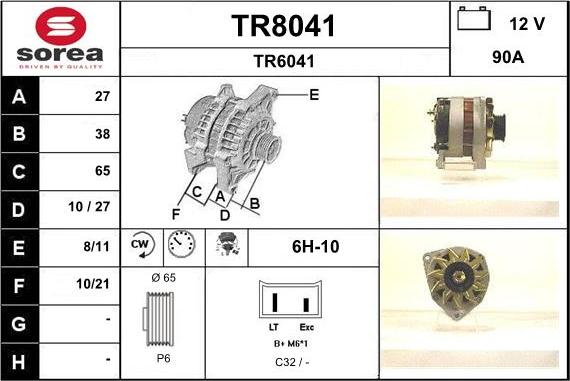 SNRA TR8041 - Ģenerators autospares.lv