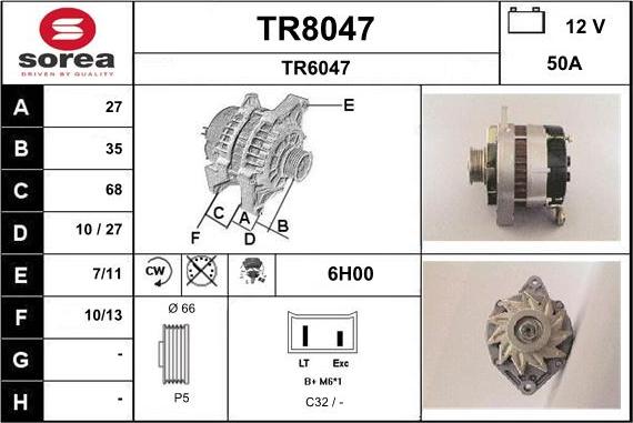 SNRA TR8047 - Генератор www.autospares.lv