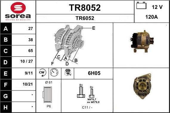 SNRA TR8052 - Ģenerators www.autospares.lv