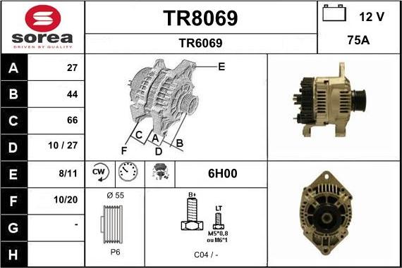 SNRA TR8069 - Ģenerators www.autospares.lv