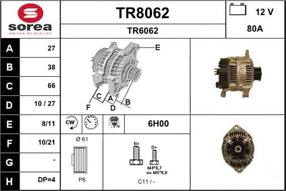 SNRA TR8062 - Генератор www.autospares.lv