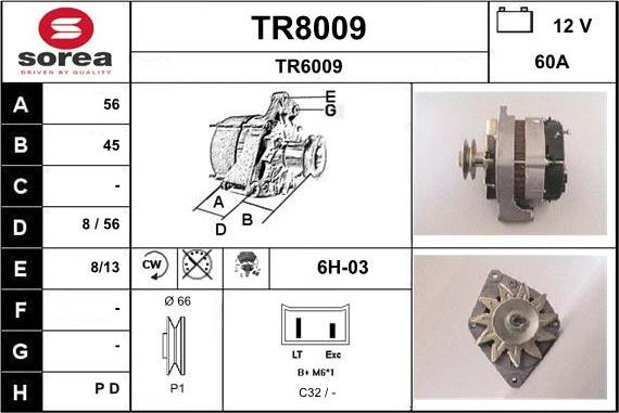 SNRA TR8009 - Ģenerators autospares.lv