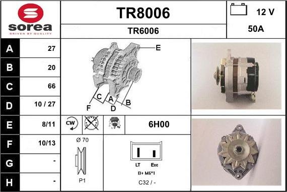 SNRA TR8006 - Генератор www.autospares.lv