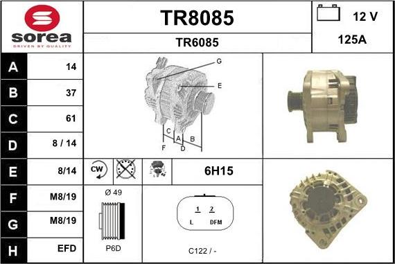 SNRA TR8085 - Ģenerators www.autospares.lv