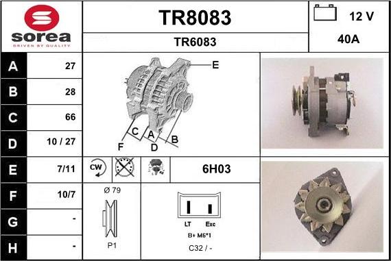 SNRA TR8083 - Ģenerators autospares.lv