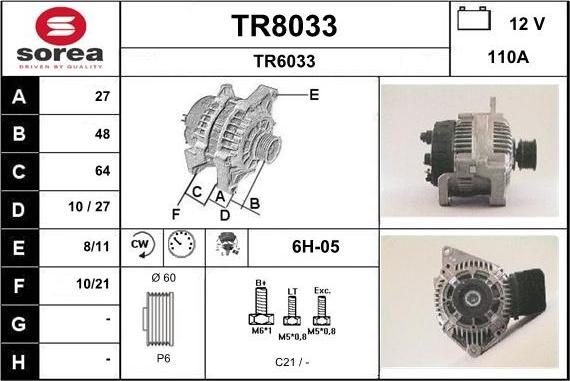 SNRA TR8033 - Генератор www.autospares.lv