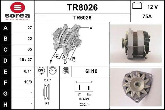 SNRA TR8026 - Ģenerators autospares.lv