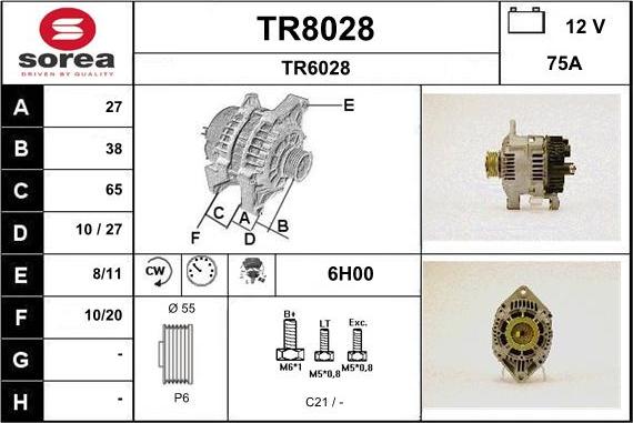 SNRA TR8028 - Ģenerators www.autospares.lv