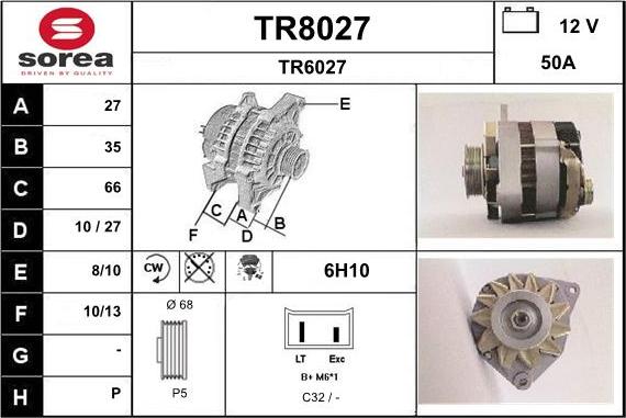 SNRA TR8027 - Ģenerators www.autospares.lv