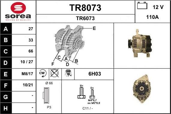 SNRA TR8073 - Ģenerators autospares.lv