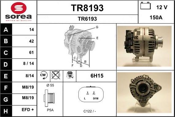 SNRA TR8193 - Ģenerators autospares.lv