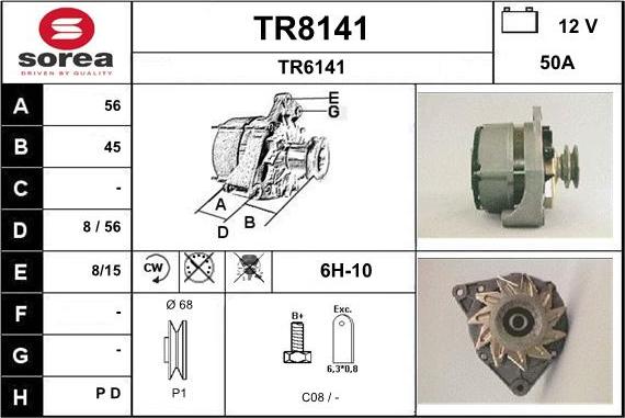 SNRA TR8141 - Ģenerators www.autospares.lv