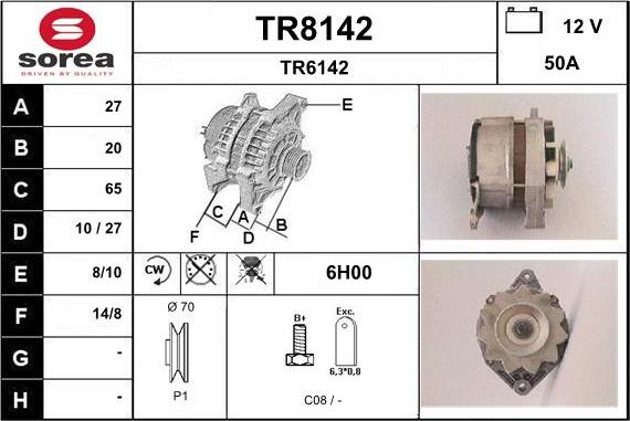 SNRA TR8142 - Генератор www.autospares.lv