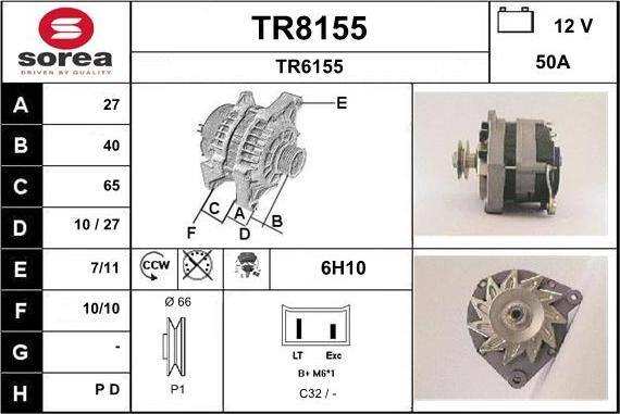 SNRA TR8155 - Генератор www.autospares.lv