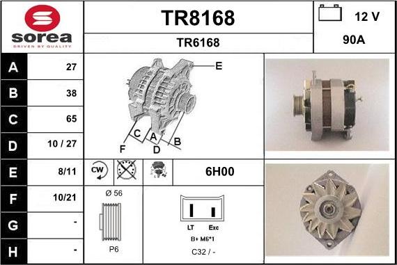 SNRA TR8168 - Ģenerators autospares.lv