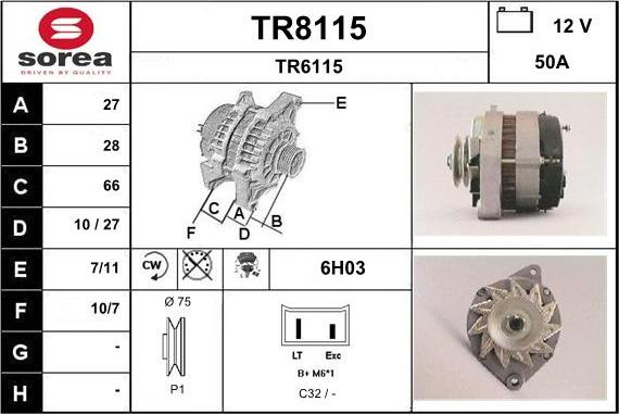 SNRA TR8115 - Ģenerators autospares.lv