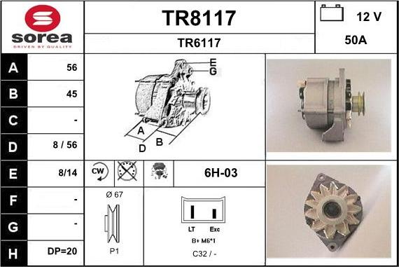 SNRA TR8117 - Генератор www.autospares.lv