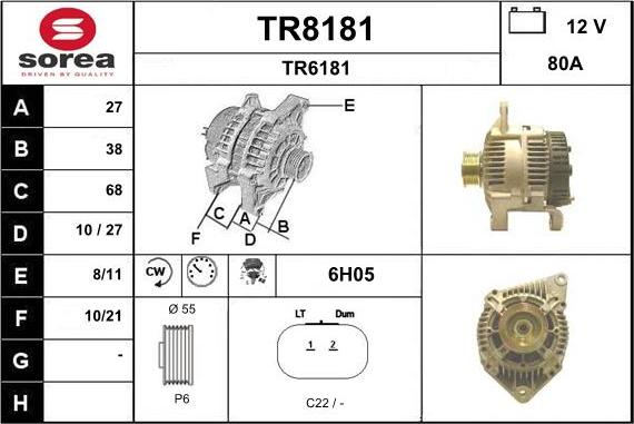 SNRA TR8181 - Генератор www.autospares.lv