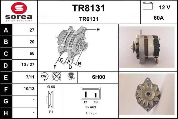 SNRA TR8131 - Alternator www.autospares.lv