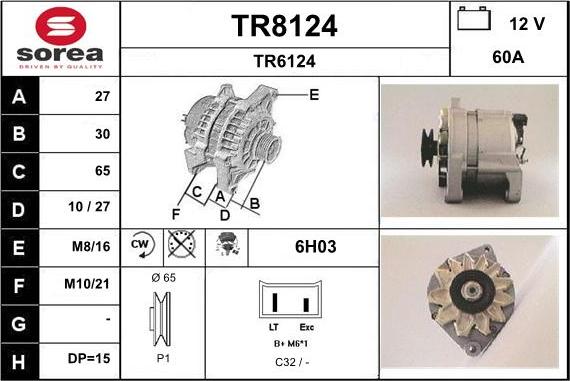 SNRA TR8124 - Генератор www.autospares.lv