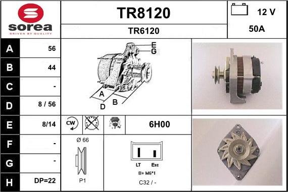 SNRA TR8120 - Ģenerators www.autospares.lv