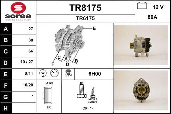 SNRA TR8175 - Ģenerators www.autospares.lv