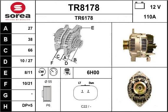 SNRA TR8178 - Ģenerators www.autospares.lv